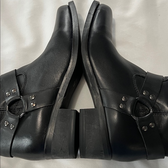 Band of the Free Black Leather Moto Harness Mid-Calf Boots - Picture 6 of 12